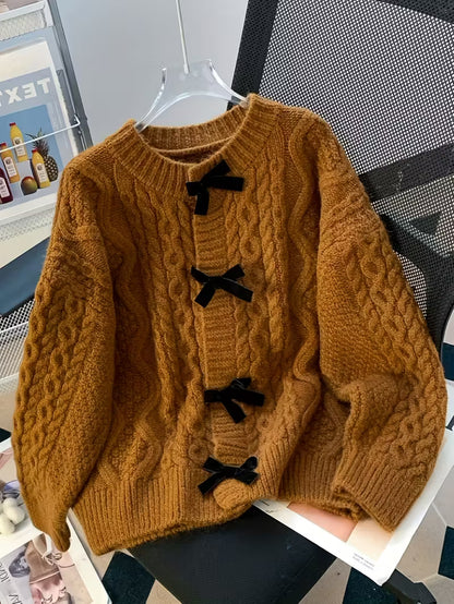 Eloise | Bow Front  Knit Cardigan