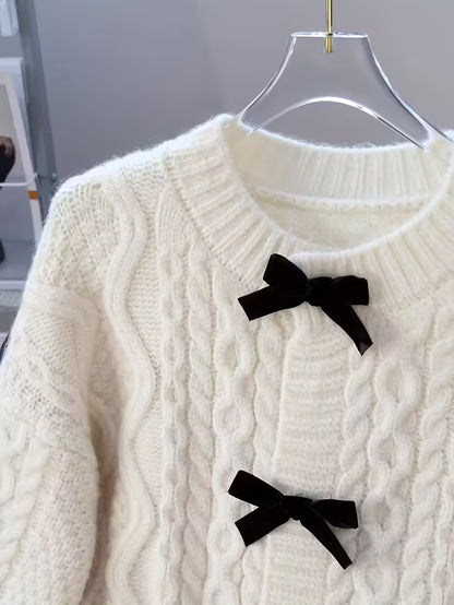 Eloise | Bow Front  Knit Cardigan
