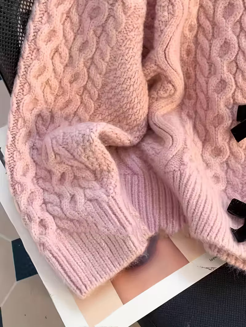 Eloise | Bow Front  Knit Cardigan