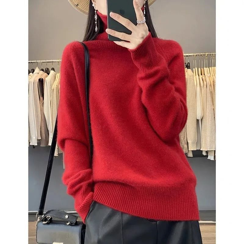 Olivia Cashmere High-Neck Sweater