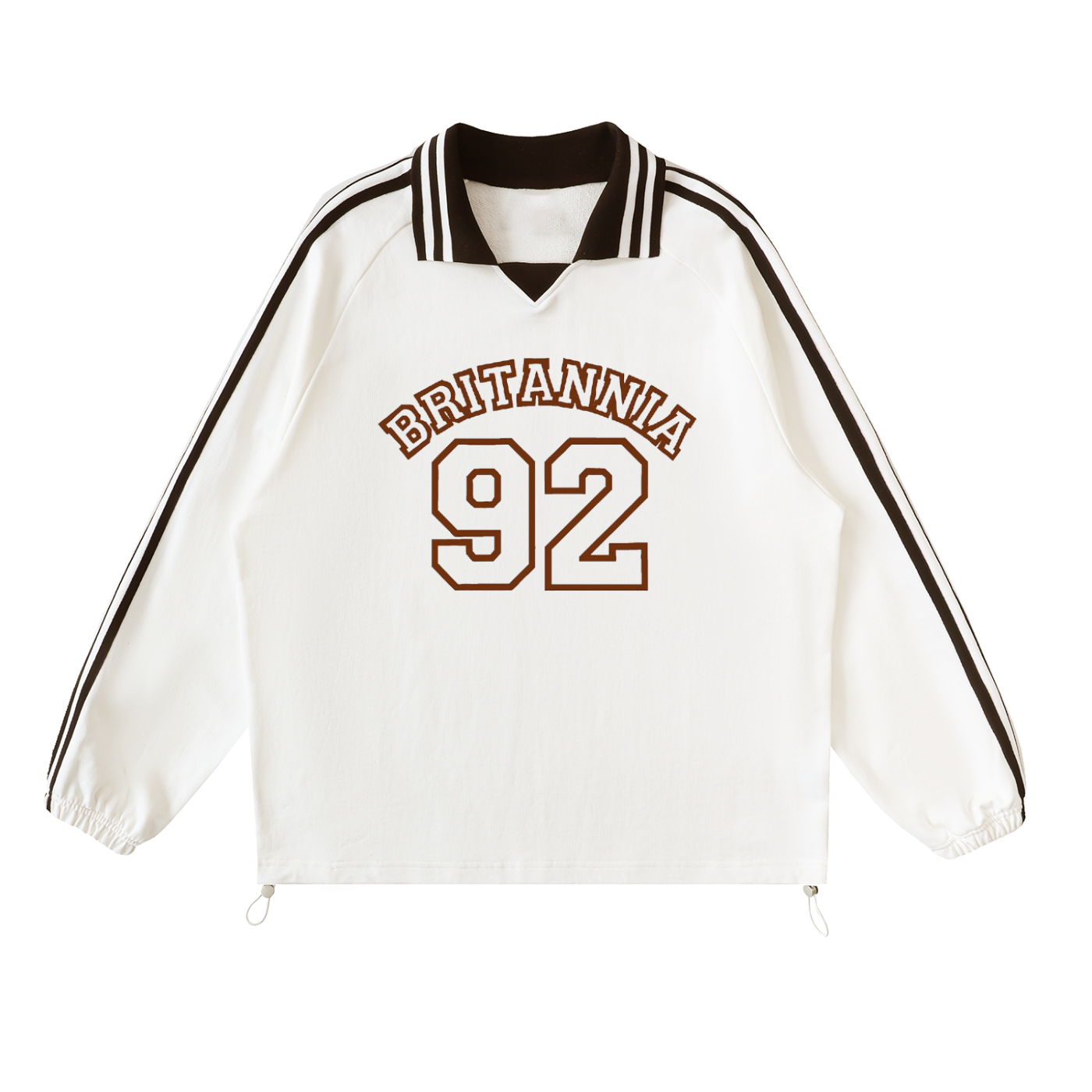 Oxford Stripe Lapel Sweatshirt